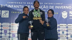 Matheus Ngome conquista 6 ouros e equipe cabralista faz história no Brasileiro Infantil de Natação