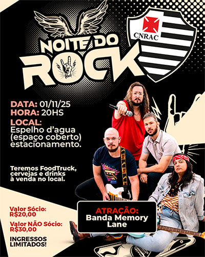 Noite do Rock agita o Álvares Cabral no dia 1º de novembro