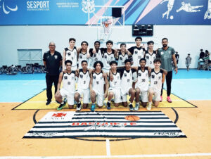 Álvares Cabral vence o CETAF no jogo 1 da Copa ES de Basquete 2025 Sub-15 Masculino