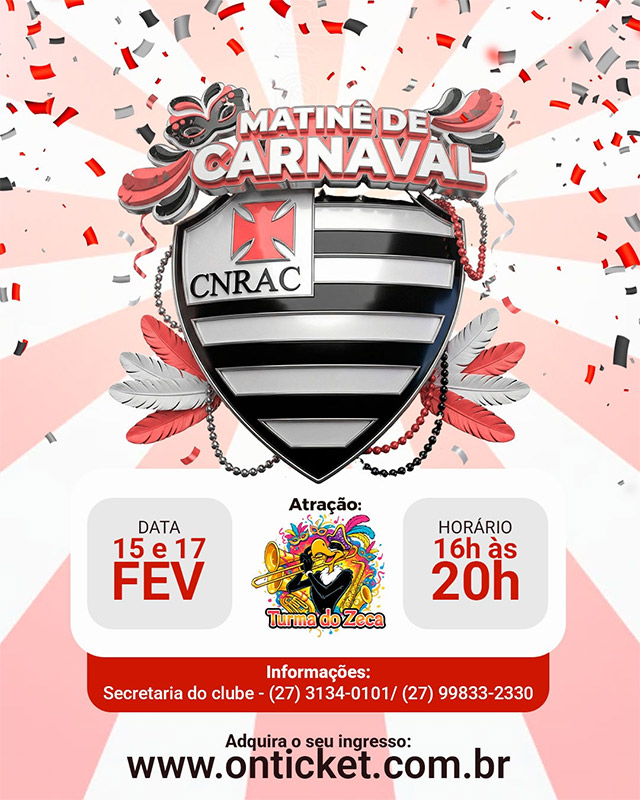 Clube Álvares Cabral promove Matinê de Carnaval para crianças e famílias