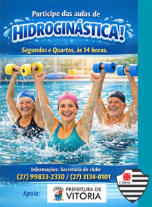 Clube Álvares Cabral oferece aulas de hidroginástica para promoção da saúde e bem-estar