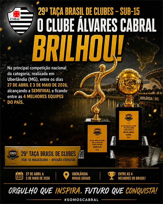 Álvares Cabral se destaca na Taça Brasil Sub-15 de Futsal com prêmios e semifinal nacional