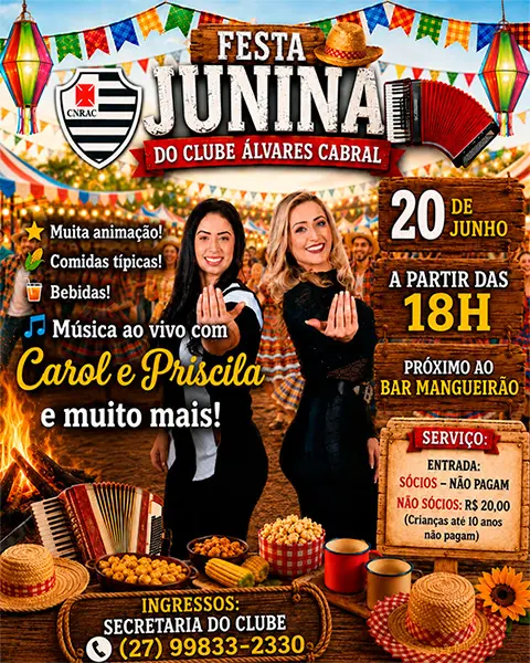 Festa Junina do Álvares Cabral 2026 promete tradição, música e diversão para toda a família