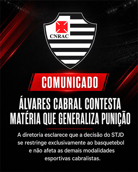 Clube Álvares Cabral esclarece decisão do STJD sobre modalidade de basquete