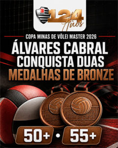 Álvares Cabral conquista duas medalhas de bronze na Copa Minas de Vôlei Master 2026