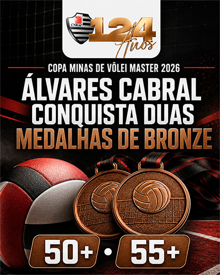 Álvares Cabral conquista duas medalhas de bronze na Copa Minas de Vôlei Master 2026